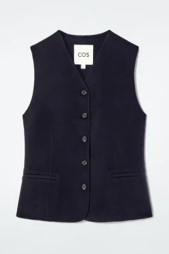 Online COS DOUBLE-FACED WOOL VEST NAVY