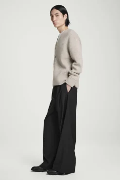 Sale COS DOUBLE-FACED WOOL V-NECK CARDIGAN MOLE