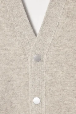 Sale COS DOUBLE-FACED WOOL V-NECK CARDIGAN MOLE