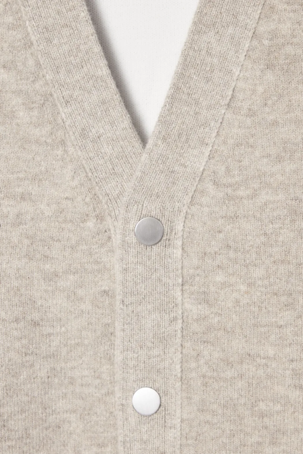Sale COS DOUBLE-FACED WOOL V-NECK CARDIGAN MOLE