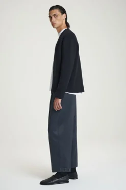 Sale COS DOUBLE-FACED WOOL V-NECK CARDIGAN NAVY