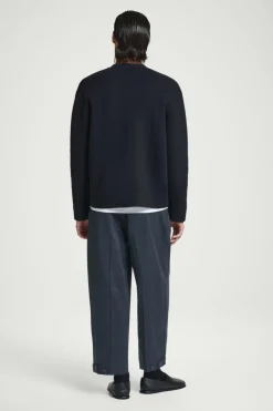 Sale COS DOUBLE-FACED WOOL V-NECK CARDIGAN NAVY