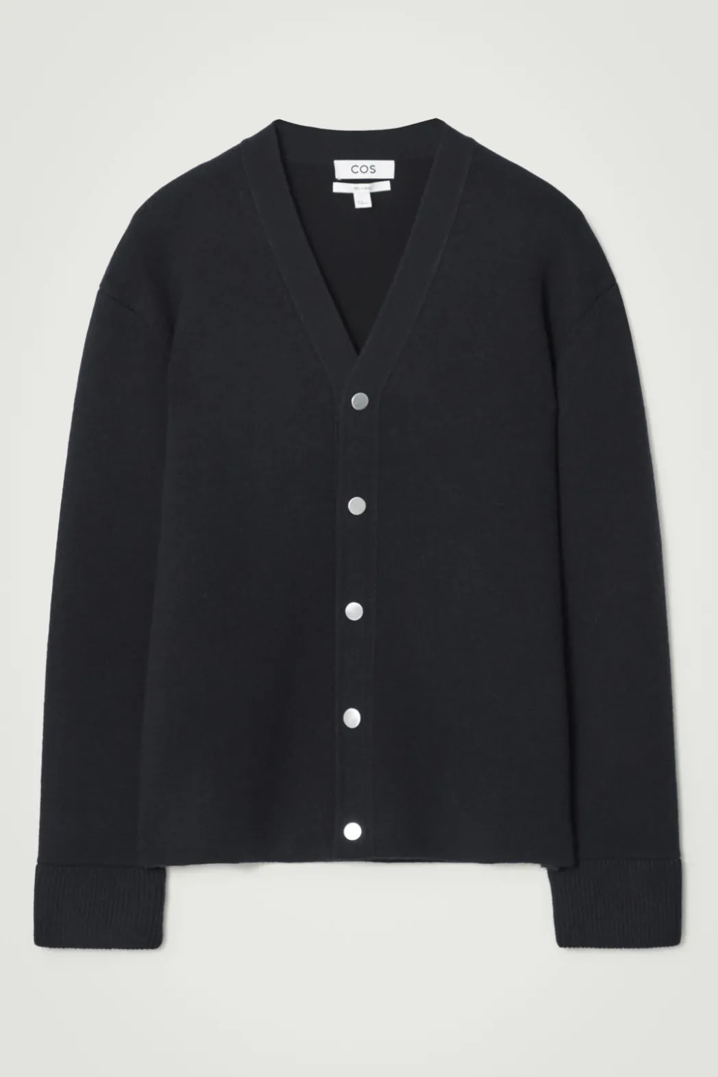 Sale COS DOUBLE-FACED WOOL V-NECK CARDIGAN NAVY