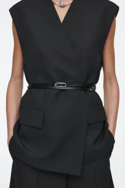 COS DOUBLE-WRAP LEATHER BELT BLACK