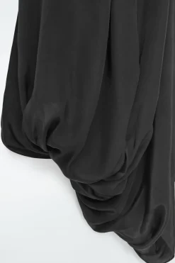 Clearance COS DRAPED BALLOON MIDI DRESS BLACK