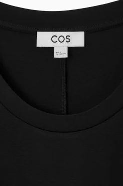 Outlet COS DRAPED MINI T-SHIRT DRESS BLACK