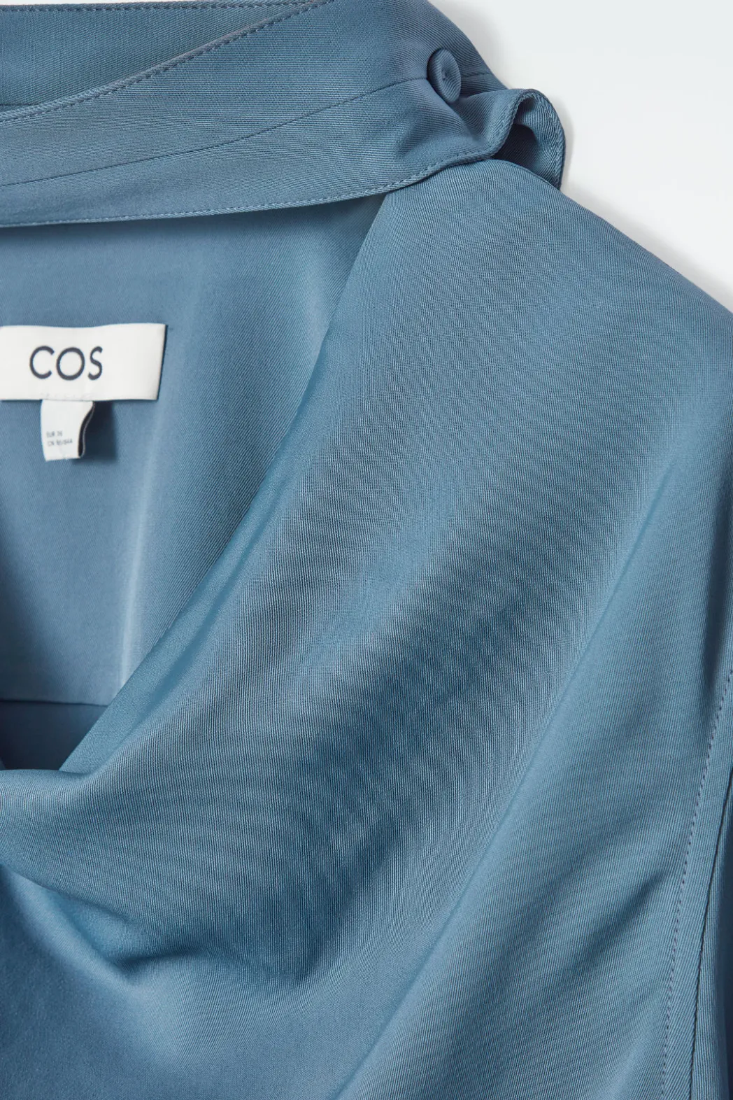 Sale COS DRAPED SCARF-DETAIL BLOUSE BLUE