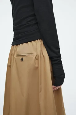 Outlet COS DRAWSTRING A-LINE MIDI SKIRT DARK BEIGE