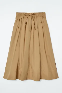 Outlet COS DRAWSTRING A-LINE MIDI SKIRT DARK BEIGE