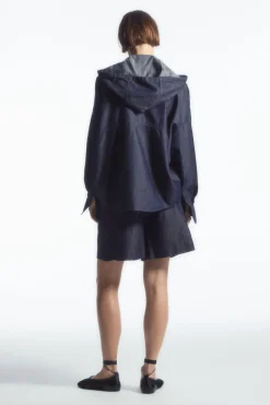 Discount COS DRAWSTRING DENIM SHORTS INDIGO