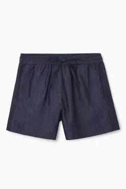Discount COS DRAWSTRING DENIM SHORTS INDIGO
