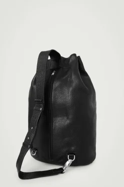 Hot COS DRAWSTRING DUFFLE BAG - LEATHER BLACK