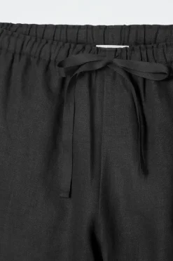Hot COS DRAWSTRING LINEN PANTS BLACK