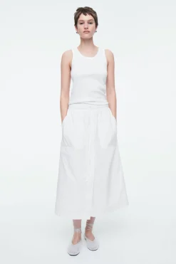 Best COS DRAWSTRING MIDI SKIRT WHITE