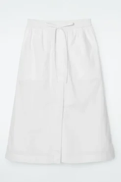 Best COS DRAWSTRING MIDI SKIRT WHITE