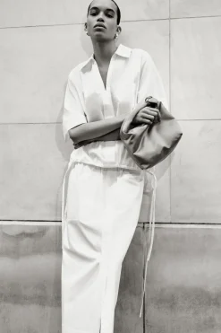 Best COS DRAWSTRING MIDI SKIRT WHITE