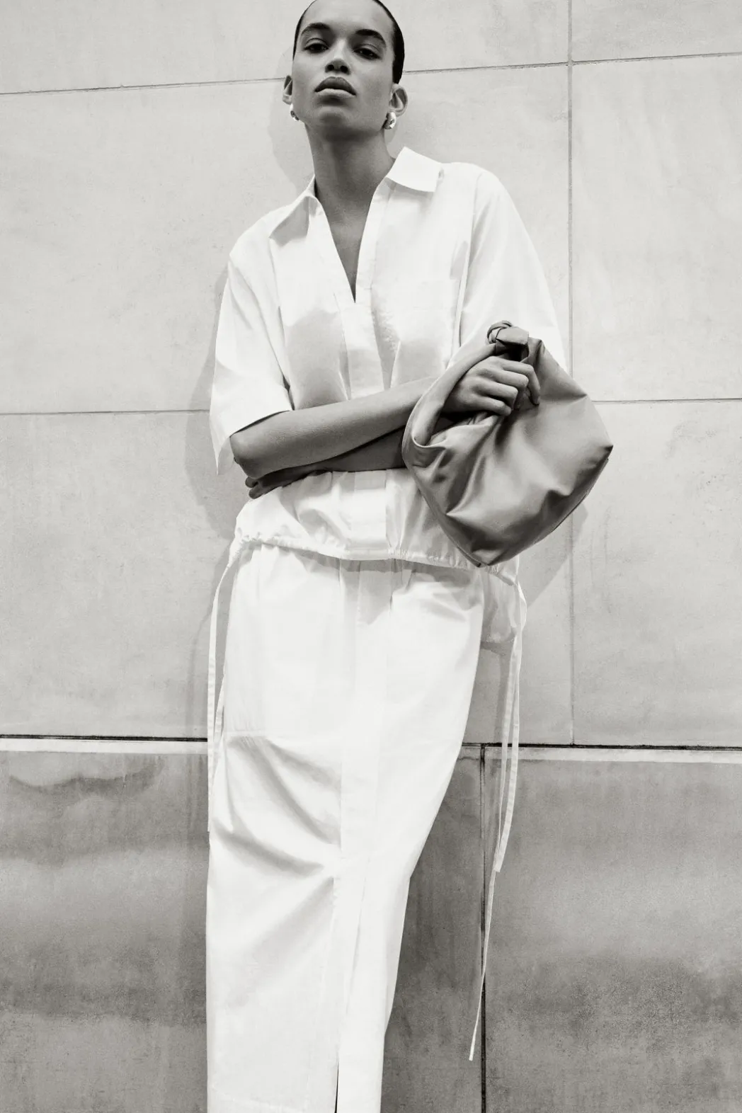 Best COS DRAWSTRING MIDI SKIRT WHITE