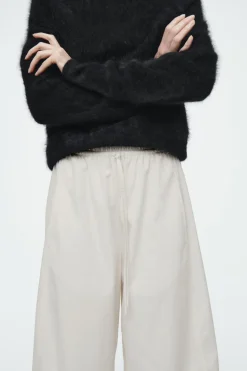 Discount COS ELASTICATED BARREL-LEG PANTS OFF-WHITE