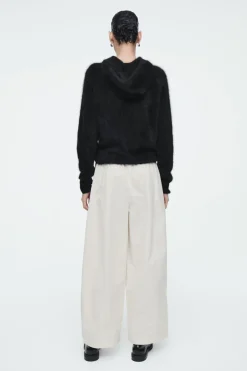 Discount COS ELASTICATED BARREL-LEG PANTS OFF-WHITE