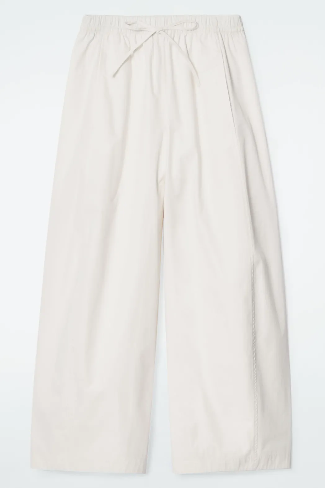 Discount COS ELASTICATED BARREL-LEG PANTS OFF-WHITE