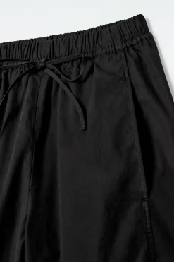 New COS ELASTICATED BARREL-LEG PANTS BLACK