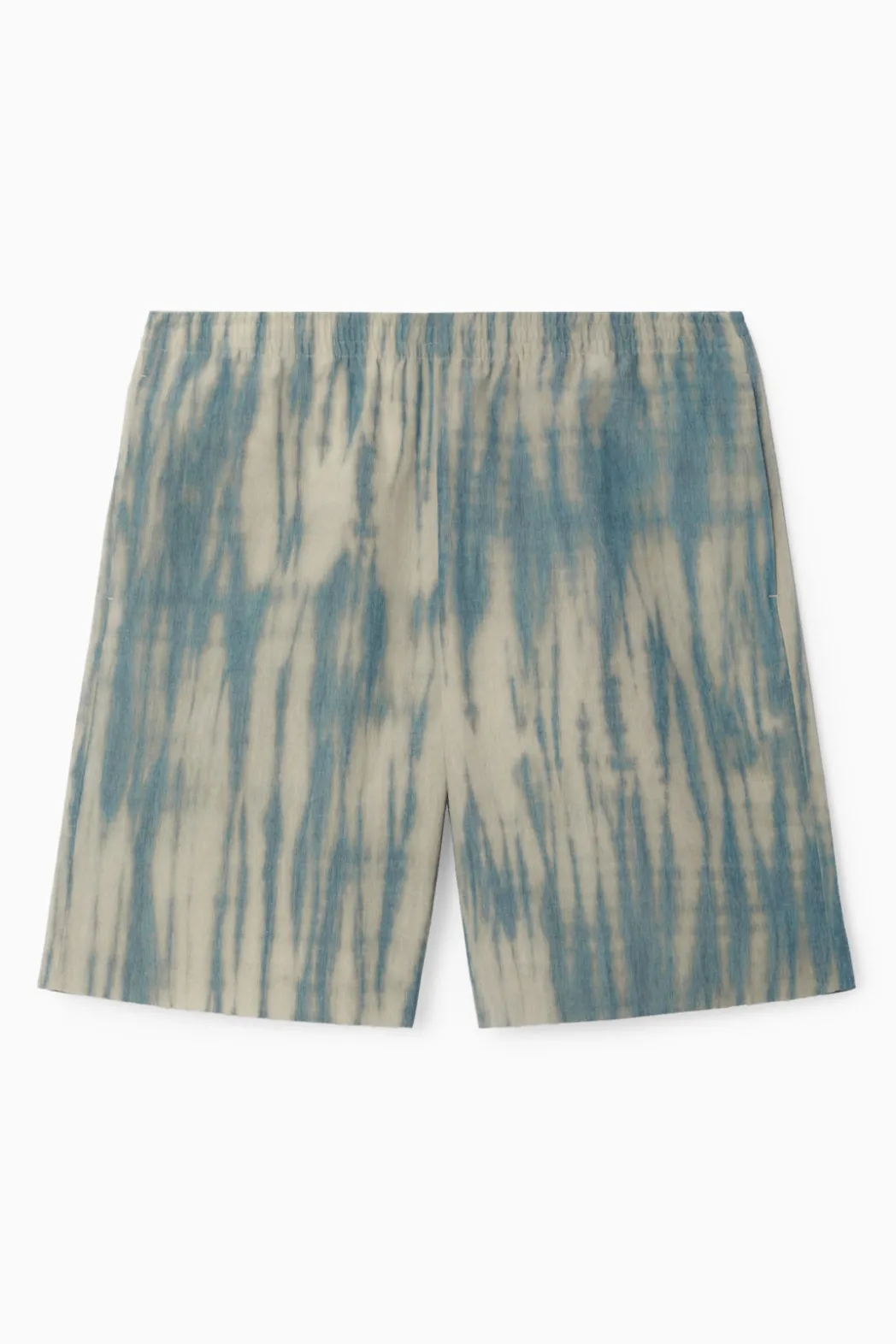 COS ELASTICATED BERMUDA SHORTS BEIGE / BLUE