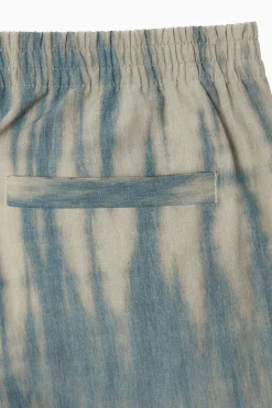 COS ELASTICATED BERMUDA SHORTS BEIGE / BLUE