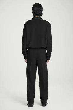 Discount COS ELASTICATED BOILED-WOOL PANTS BLACK