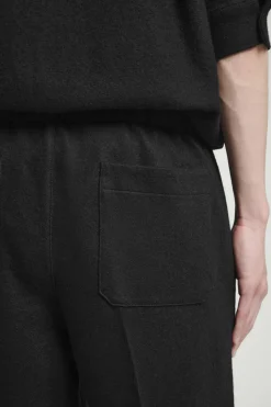 Discount COS ELASTICATED BOILED-WOOL PANTS BLACK