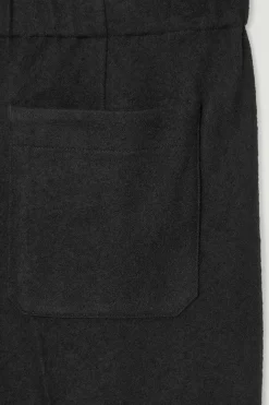 Discount COS ELASTICATED BOILED-WOOL PANTS BLACK