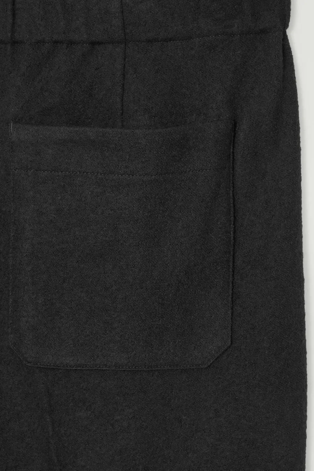 Discount COS ELASTICATED BOILED-WOOL PANTS BLACK