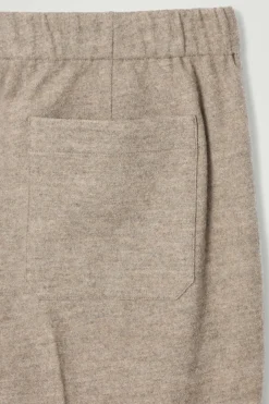 New COS ELASTICATED BOILED-WOOL PANTS DARK BEIGE