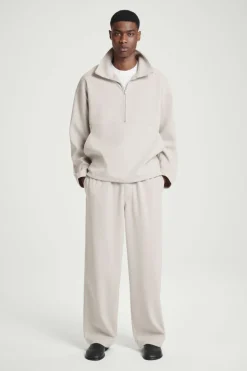 Clearance COS ELASTICATED CORDUROY-JERSEY PANTS LIGHT MOLE
