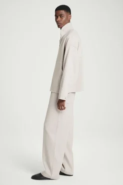 Clearance COS ELASTICATED CORDUROY-JERSEY PANTS LIGHT MOLE