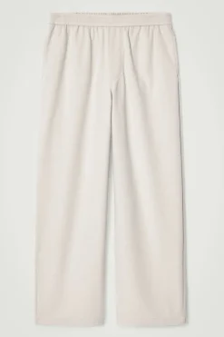 Clearance COS ELASTICATED CORDUROY-JERSEY PANTS LIGHT MOLE