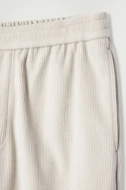 Clearance COS ELASTICATED CORDUROY-JERSEY PANTS LIGHT MOLE