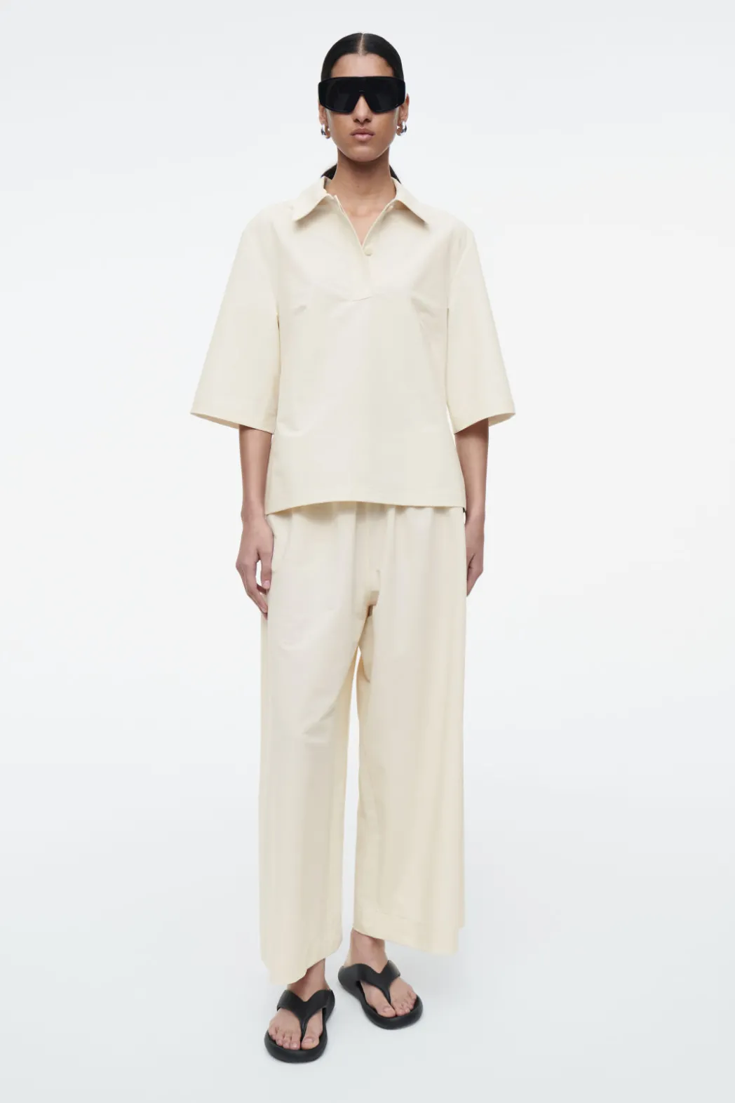 Best COS ELASTICATED COTTON CULOTTES IVORY