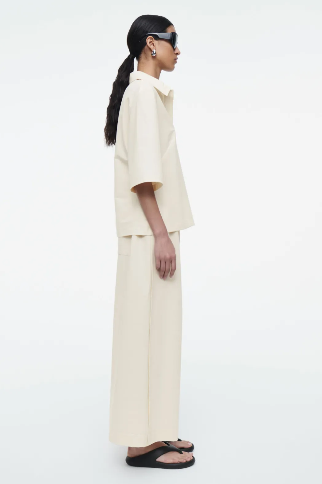 Best COS ELASTICATED COTTON CULOTTES IVORY