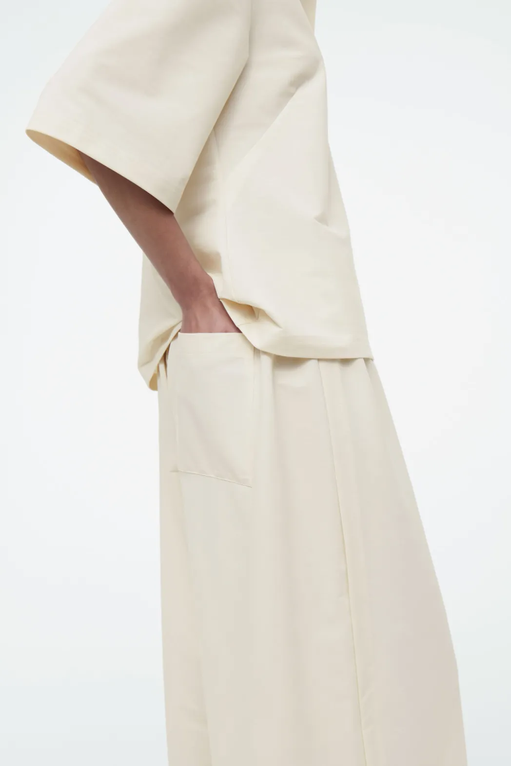 Best COS ELASTICATED COTTON CULOTTES IVORY