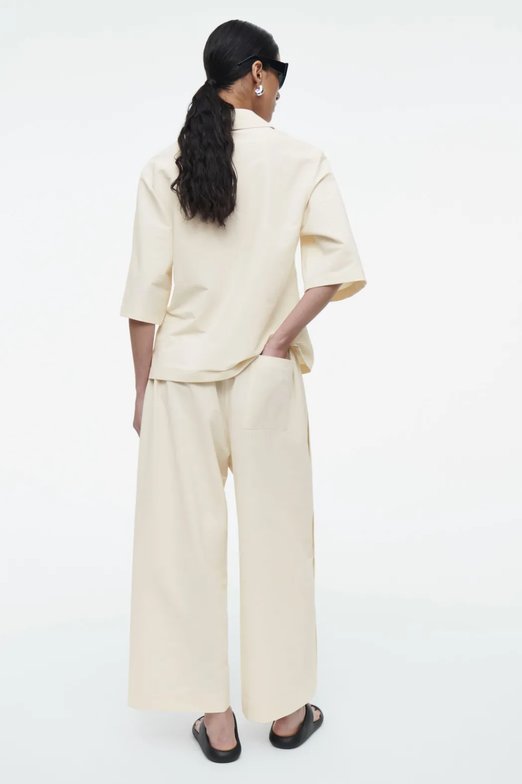 Best COS ELASTICATED COTTON CULOTTES IVORY