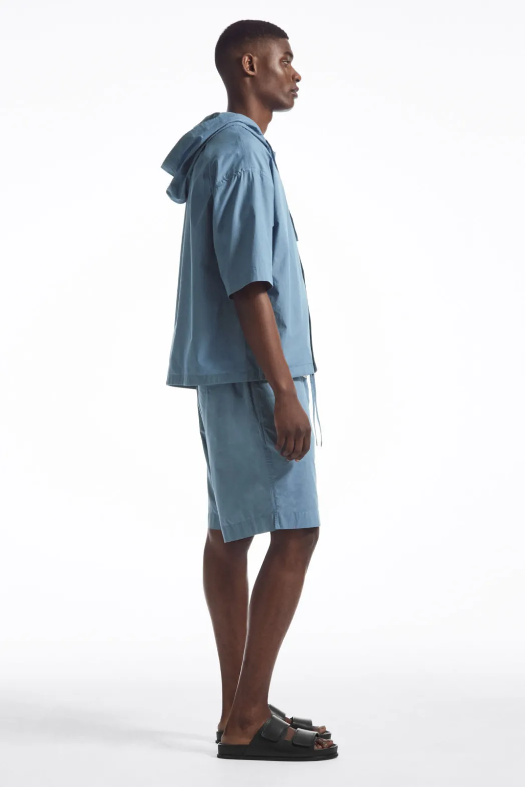 New COS ELASTICATED COTTON SHORTS BLUE