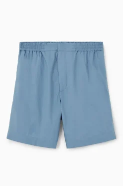 New COS ELASTICATED COTTON SHORTS BLUE