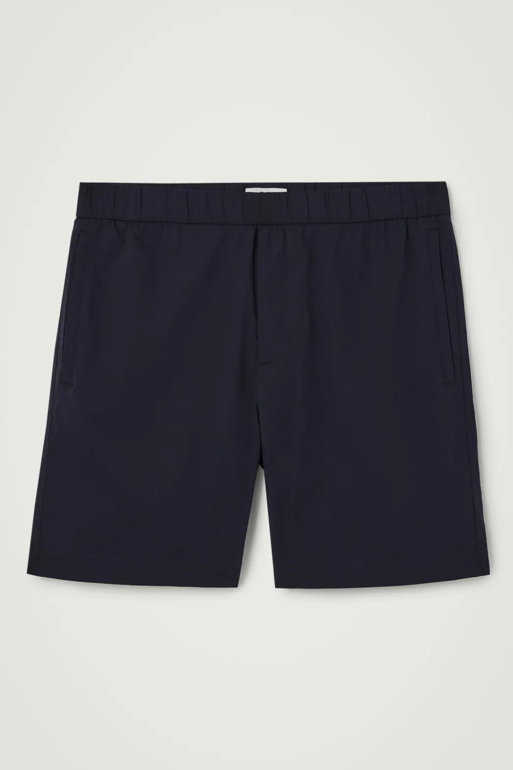 New COS ELASTICATED COTTON-BLEND SHORTS NAVY