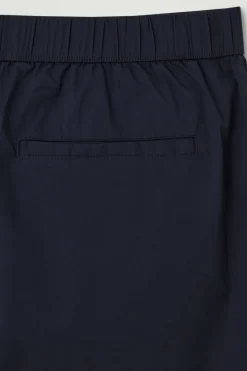 New COS ELASTICATED COTTON-BLEND SHORTS NAVY