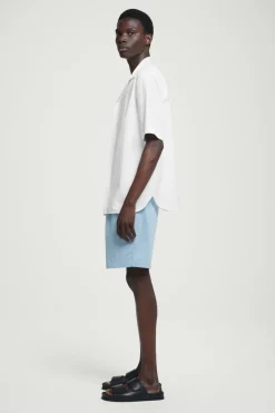 Outlet COS ELASTICATED COTTON-BLEND SHORTS SKY BLUE