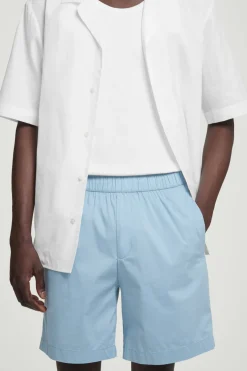 Outlet COS ELASTICATED COTTON-BLEND SHORTS SKY BLUE