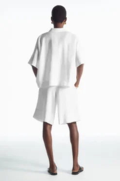 Hot COS ELASTICATED LINEN SHORTS WHITE