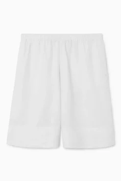 Hot COS ELASTICATED LINEN SHORTS WHITE