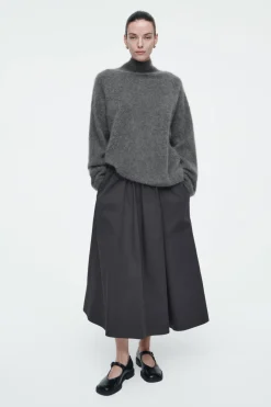 Hot COS ELASTICATED MIDI SKIRT BLACK