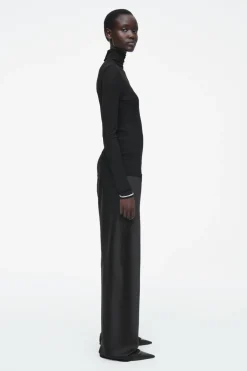 Hot COS ELASTICATED SATIN PANTS BLACK